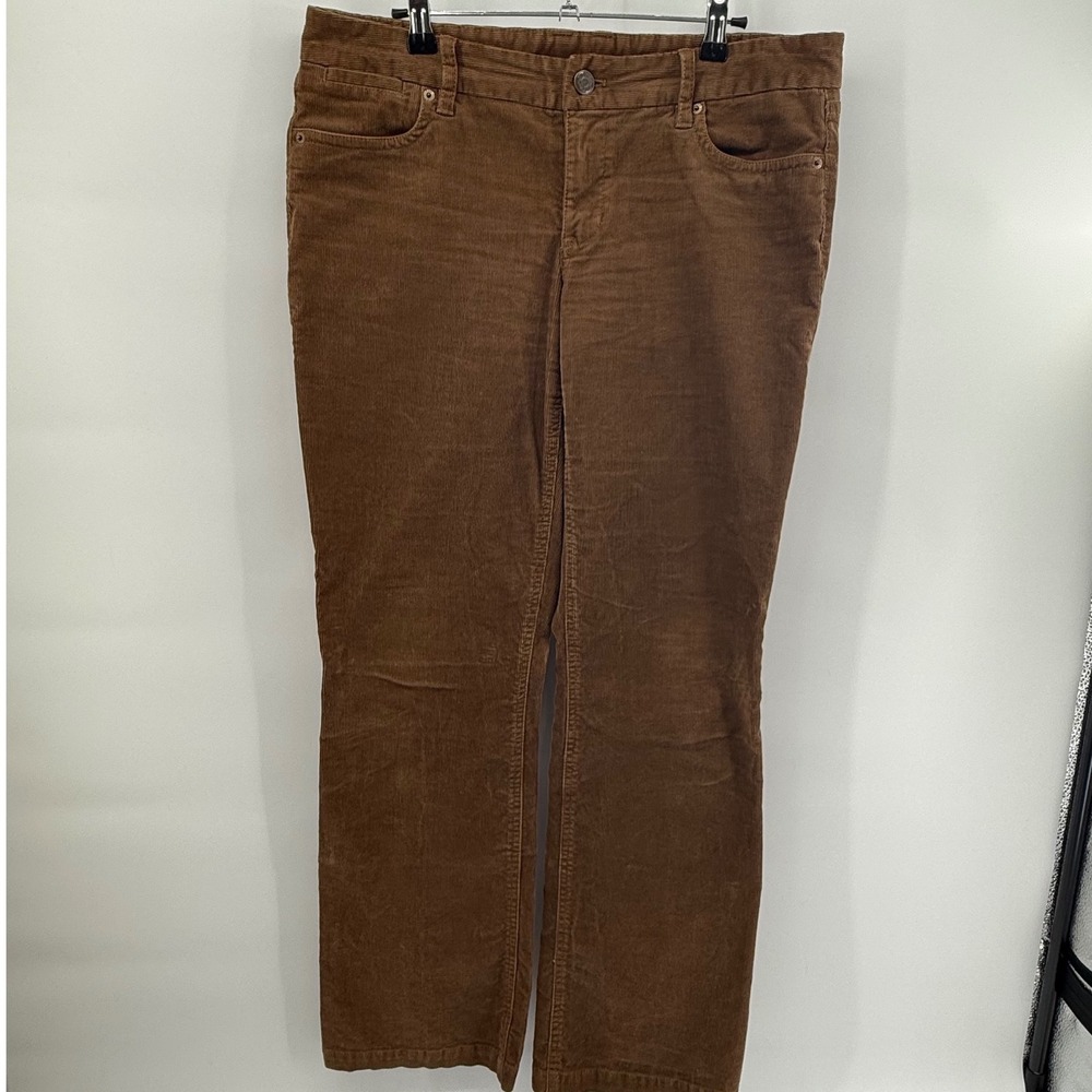 J.Crew Favorite Fit Brown Corduroy Pants Womens 10R Straight Leg Cotton Blend